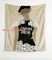 J'Adore Dior Flannel Sofa Throw Blanket - Decorative Couch Cover D356